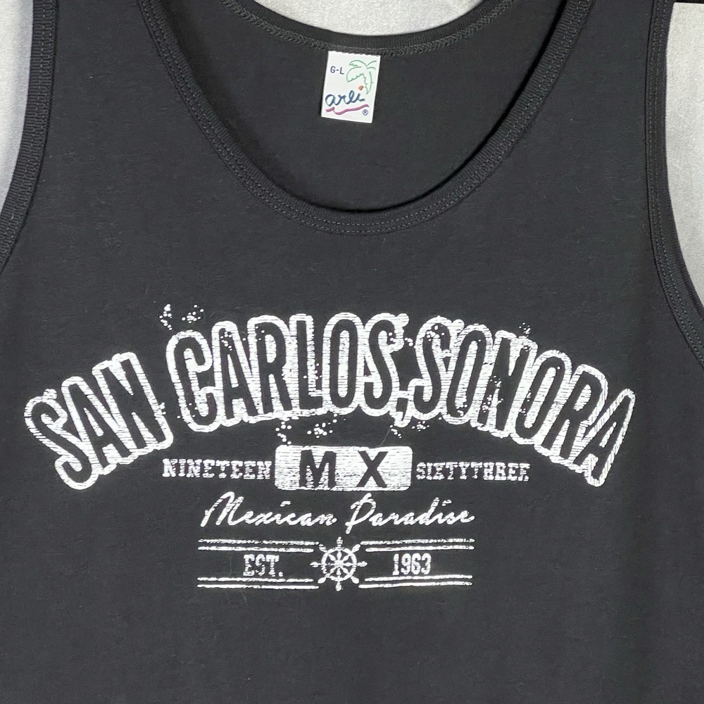 Arli Sleeveless San Carlos, Sonora Mexico 1963 Graphic Tank Top Women's Size L - Picture 2 of 7